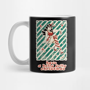Retro Pin Up xmas Girl Have a Holly Jolly Christmas Mug